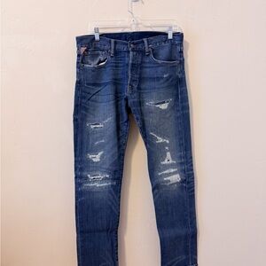 Denim & Supply Ralph Lauren Men's Blue Distressed Jeans, D&S Prospect Slim